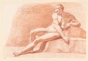 Nu masculino sentado, visto de frente (3º prémio 1779) de Hendrik Louw