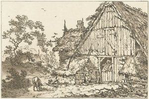 Boerderij conheceu twee mensen em deuropening Doze desenhos calculados para uso de quem está aprendendo a desenhar paisagem (título da série)