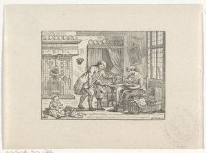 Interior com uma família