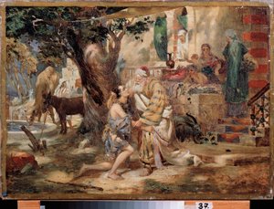 O retorno do filho pródigo. Pintura de Henryk Siemiradzki (1843-1902), óleo sobre tela. arte polonesa de Henryk Siemiradzki