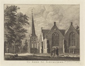 Vista de Leimuiden A Igreja em Leymuyden (título no objeto)