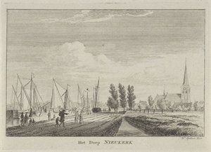 Vista de Nieuwerkerk aan den IJssel A Aldeia de Nieukerk (título no objeto) de Hendrik Spilman
