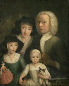 Autorretrato com Suzanna van Bommel e duas filhas de Hendrik Spilman
