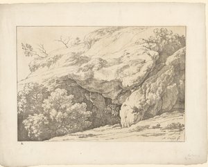 Rochas com arbustos Tentamina Lithographica (título da série) Paisagens italianas (título da série)