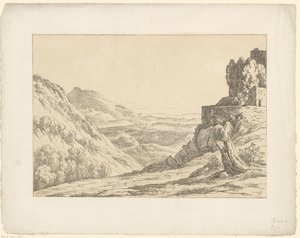 Ruína com vista Tentamina Lithographica (título da série) Paisagens italianas (título da série)