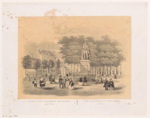 Vista da Plein em Haia com estátua de Willem I
Vista da estátua de Willem I na praça (título sobre o objecto)