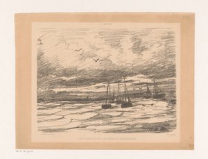 Tempo tempestuoso na costa de Scheveningen Temps orageux sur les côtes de Scheveningue (título no objeto) de Hendrik Willem Mesdag