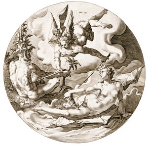 Dia III, A Separação das Águas, da série Os Seis Dias da Criação, 1589 de Hendrik after Goltzius