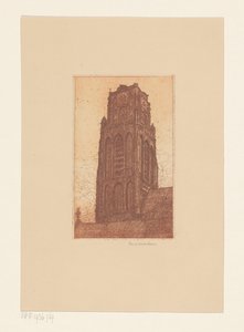 Estudo de uma torre de igreja de Hendrik de Boer (signed by artist)