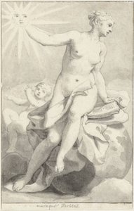 Figura feminina alegórica sentada