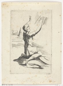Knielende David Livreto de várias figuras desenhadas por Fran. parmensis et preservado na Coleção Arondelyna, 1638 (título da série) de Hendrik van der Borcht (II)