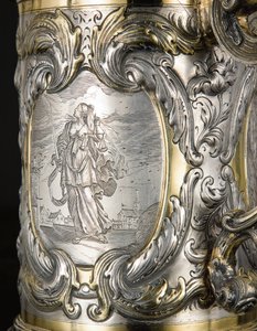 Detalhe de uma caneca, Danzig, c.1670 (pacote prata dourada) (ver também 469708 e 469710) de Hennick (attr. to) Probst