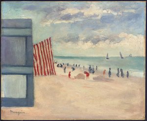 A Praia em Touquet de Henri Charles Manguin