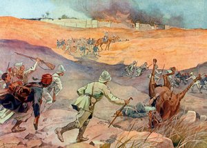 Conquista de Dahomey: "Tropas do Coronel Dodds às portas de Abomey