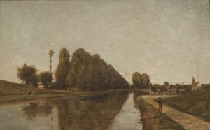 O Canal Briare (óleo sobre tela) de Henri Joseph Harpignies
