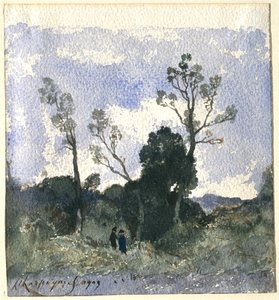 Paisagem arborizada de Henri-Joseph Harpignies