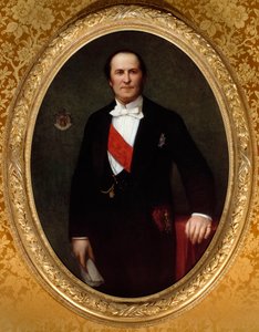 Retrato do Barão Eugene-Georges Haussmann, Prefeito de Paris (1809-1891)" Ele esteve na origem das grandes obras de renovação da cidade de Paris sob o Segundo Império. Pintura de Henri Lehmann (Karl Ernest (Ernst) Rudolf Heinrich Salem dit) (1814-1882) de Henri Lehmann