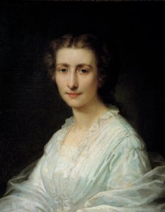 Retrato de uma mulher. Pintura de Henri Lehmann (Karl Ernest (Ernst) Rudolf Heinrich Salem dit) (1814-1882) Paris do século XIX, Musee Carnavalet de Henri Lehmann
