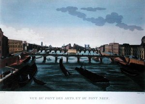 A Pont des Arts e a Pont Neuf, c.1815-20 (gravação a cores)