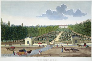 Vista do Jardin du Roi em Paris da ponte de Austerlitz, gravada por Claude Fortier (1775-1835) (gravação a cores)