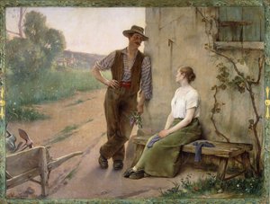 Casal de camponeses em um pátio, 1889