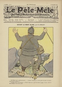 Na frente do Mont Blanc. Ilustração para o Pelé-Mele, 1902