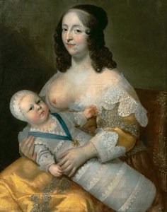 Luís XIV quando bebê com sua enfermeira Longuet de La Giraudière