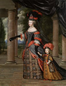 Maria Teresa de Espanha com seu filho, o Dauphin, Louis da França