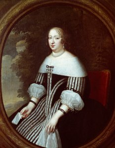 Retrato de Ana da Áustria (1601-1666) regente em vestido de viúva Pintura de Charles Beaubrun (1604-1692) e Henri Beaubrun (1603-1677) Sol do século XVII. 1,8x1 m Versailles, musee du chateau