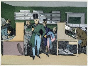 12h00: chegada do Sr. Chefe de Divisão, trabalho obrigatório - em "Moral Administrativa" por Henri Monnier de Henri Bonaventure Monnier
