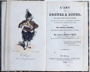 Frontispício do livro L&39;Art de Donner A Diner, publicado por Honore de Balzac (1799-1850), 1828
