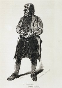 Le père Grandet - em "Eugénie Grandet" de Balzac, doente. Henri Monnier, edição original de 1843 de Henri Bonaventure Monnier