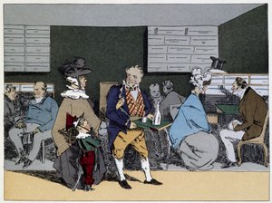 Uma hora: visitas, degustação de almoço, convites para jantar - em "Administrative mores" de Henri Monnier de Henri Bonaventure Monnier