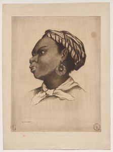 Uma mulher africana, depois de Eva Gonzalès de Henri Charles Guérard