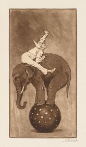 Elefante e Palhaço LElephant et le Clown, c. 1889 de Henri Charles Guérard