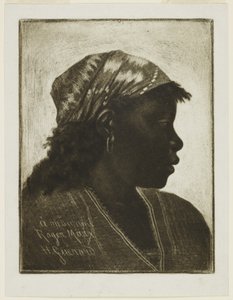 Chefe da Negress, c.1888 (mezzotint) de Henri Charles Guérard