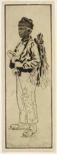 La ramoneur (O Limpador de Chaminés), c.1890 (gravura e ponto de secagem) de Henri Charles Guérard