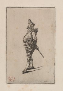 Punchinello, depois de Meissonier, 1876. de Henri Charles Guérard