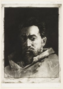 Auto-retrato, c.1888 (gravura e ponta seca) de Henri Charles Guérard