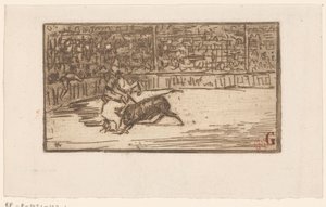 Toureiro de touros numa arena de Henri Charles Guérard