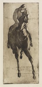O cavalo de corrida, c.1888 (gravura e aquatinta) de Henri Charles Guérard