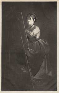 Jovem mulher num cavalete de Henri Charles Guérard