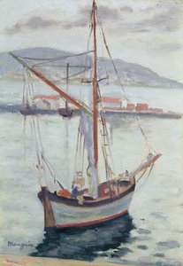 Iates em Saint Tropez (óleo sobre tela) de Henri Charles Manguin