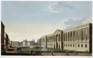 Colonnade of the Louvre, cerca de 1820 - em "Vues de Paris" de Courvoisier