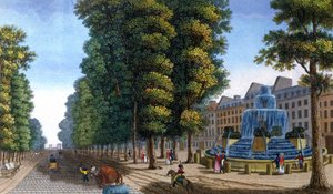 Fonte, Boulevard Saint-Martin, c.1810-1820 (gravura) de Henri Courvoisier-Voisin