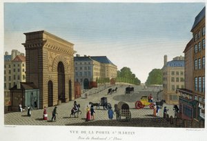 Vista da Porte St Martin - em "Vues de Paris" de Courvoisier de Henri Courvoisier-Voisin