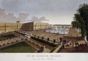 Chateau de Versailles ao lado dos jardins - em "Views of Paris" de Courvoisier