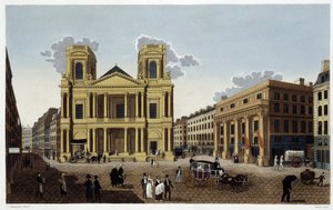 Eglise Saint-Eustache, cerca de 1820 - em "Vues de Paris" de Courvoisier