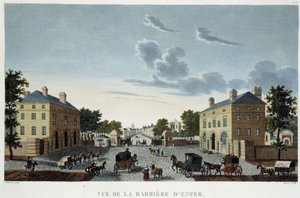 A Barreira do Inferno, por volta de 1820 - em "Vues de Paris" de Courvoisier