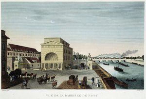 A barreira de Passy, cerca de 1820 em "Vues de Paris" de Courvoisier
